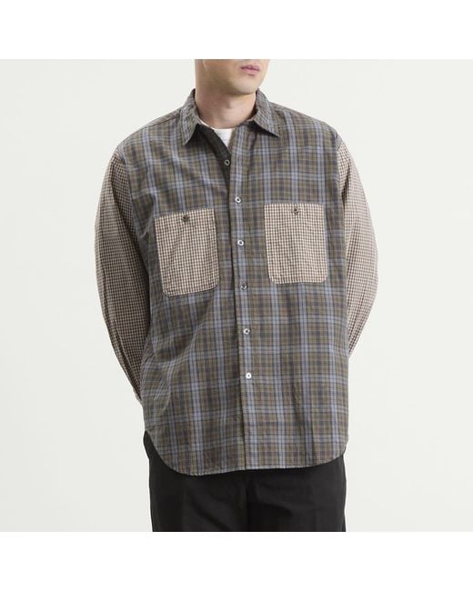 Unlikely Dry Goods Gray 2-Tone Work Shirt for men
