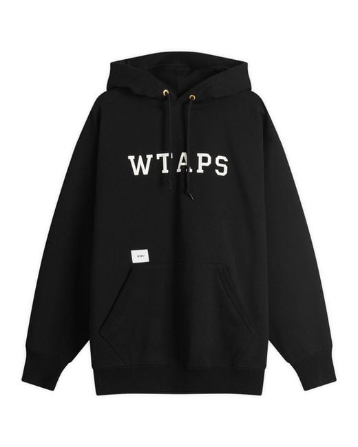 (w)taps Black Academy Logo Hoodie for men