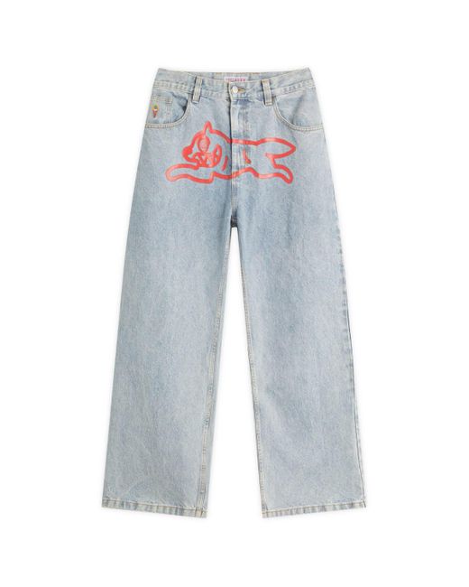 ICECREAM Blue Running Dog Double Scoop Denim Pant for men
