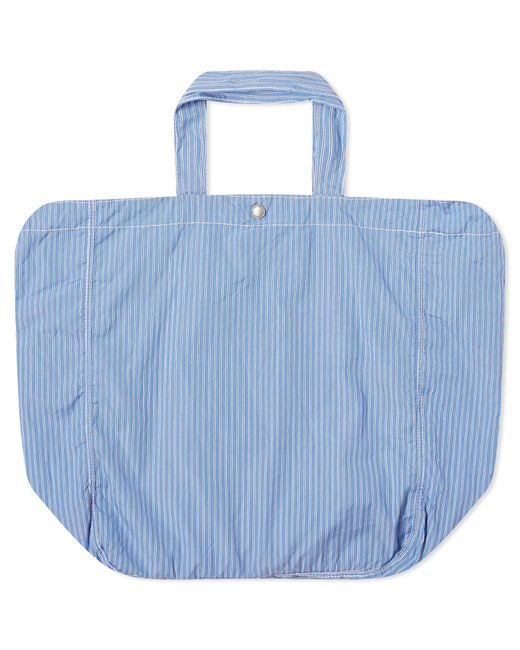 Comme des Garçons Blue Stripe Garment Washed Tote Bag for men
