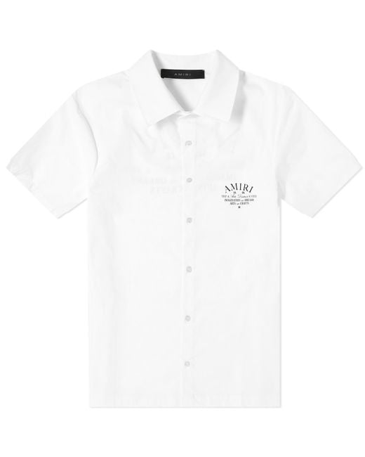 Amiri White Arts District Short Sleeve Vacation Shirt for men