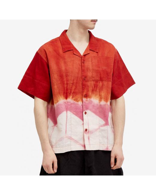 STORY mfg. Red Greeting Vacation Shirt for men