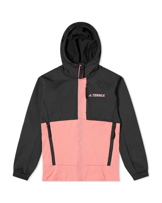 adidas Terrex Tech Fleece Hooded Jacket in Black for Men Lyst