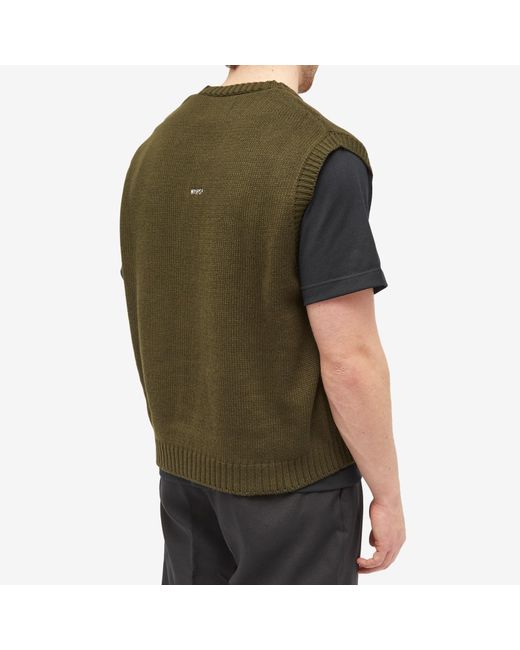 (w)taps Green 01 Knitted Vest for men