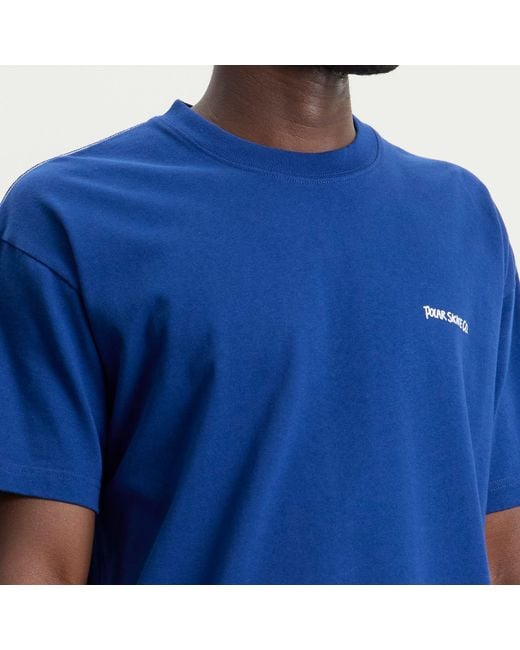 POLAR SKATE Blue Doodle Contrast T-Shirt for men