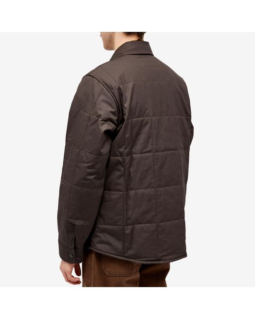 Filson Brown Cover Cloth Quilted Shirt Jacket for men