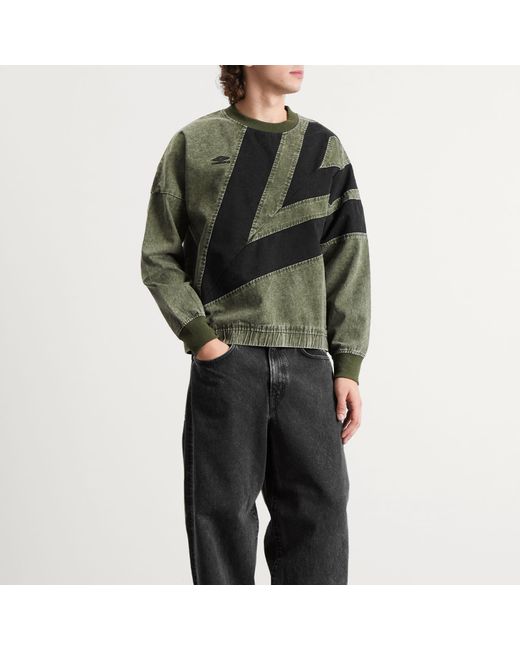 Umbro Green Washed Diamond Drill Sweat for men