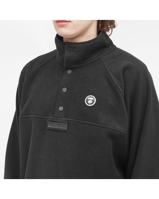 Aape By A Bathing Ape Black Aape Now Moc Neck Polar Fleece for men
