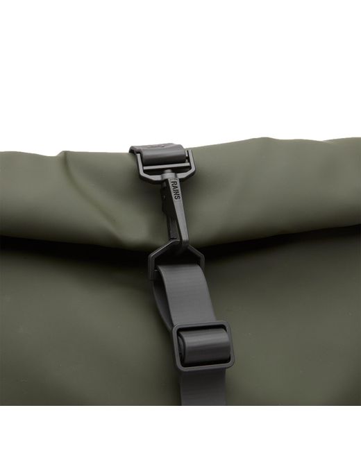Rains Green Rolltop Rucksack for men