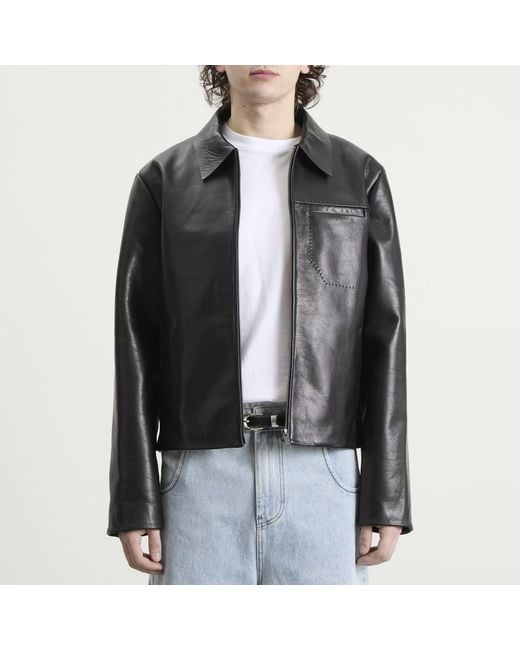 Entire studios Black Corehide Leather Jacket for men
