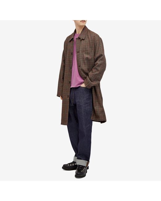 Velva Sheen Purple Long Sleeve Pigment Dyed Pocket T-Shirt for men