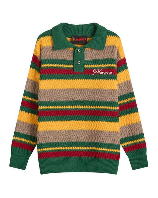 Pleasures Gray Cooper Kit Polo Sweater for men