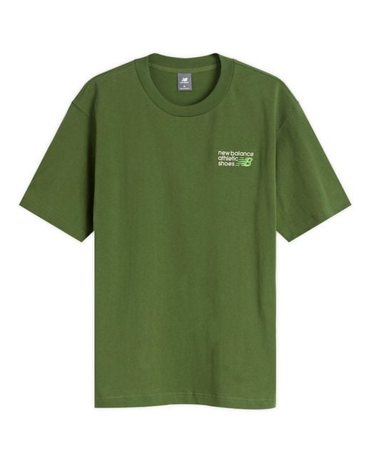 New Balance Green Athletics Premium Logo T-Shirt for men