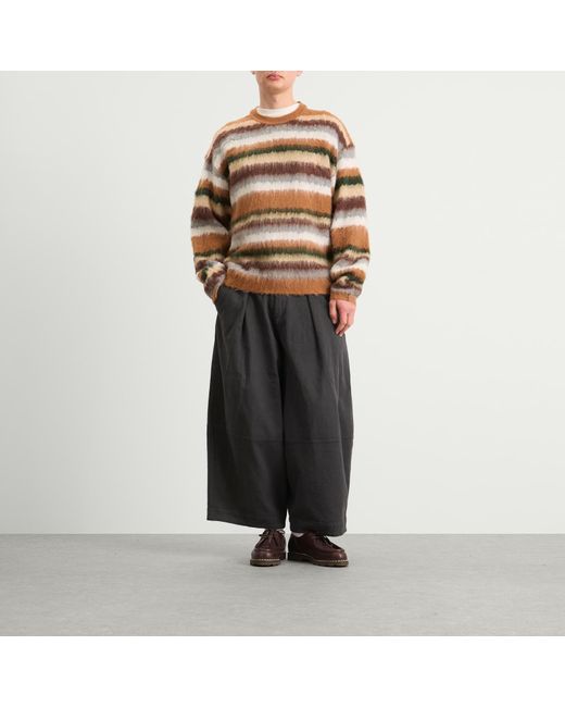 BOUND Brown Alpaca Brushed Stripe Jumper for men
