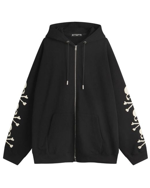 MASTERMIND WORLD Black Patch Zip-Up Hoodie for men
