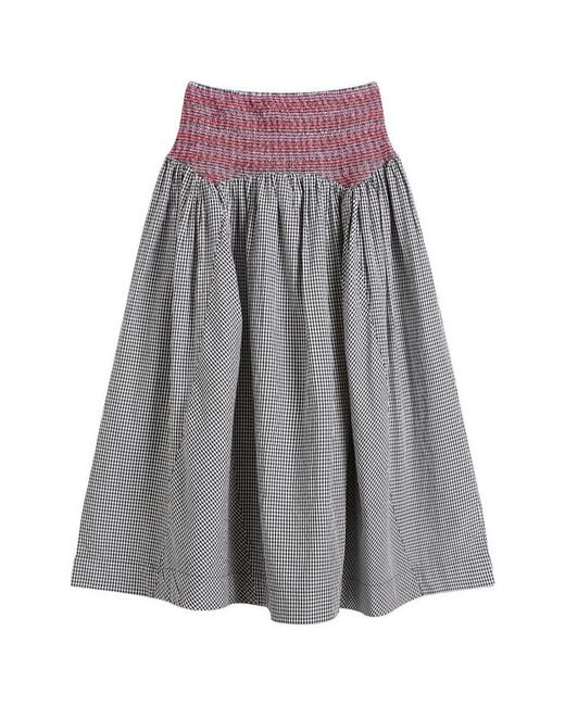 Damson Madder Gray Layla Godet Midi Skirt