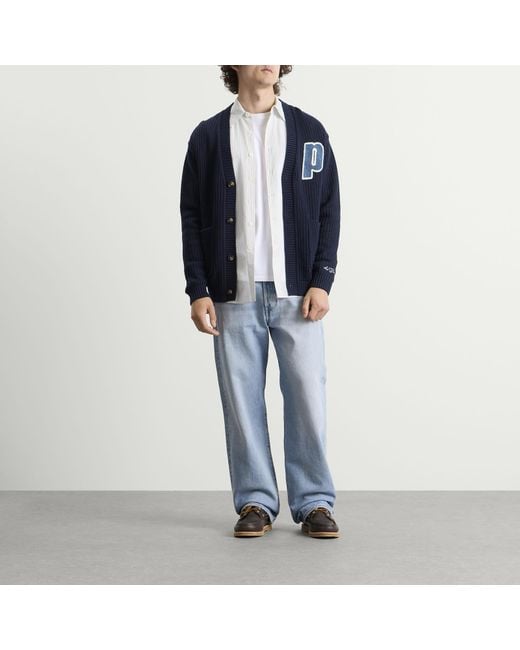 Les Deux Blue Prince Lace Knitted Cardigan for men