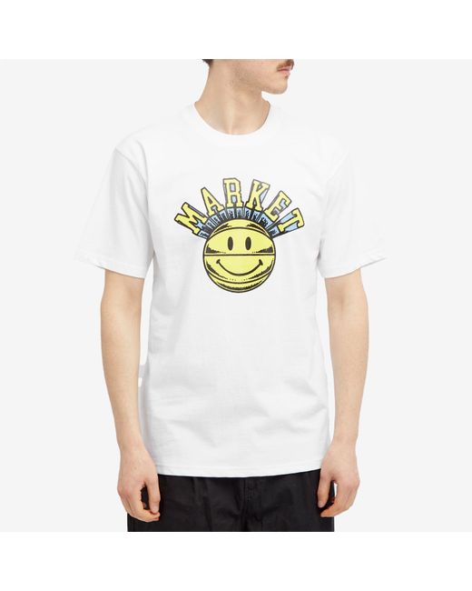 Market White Smiley Hoops T-Shirt for men