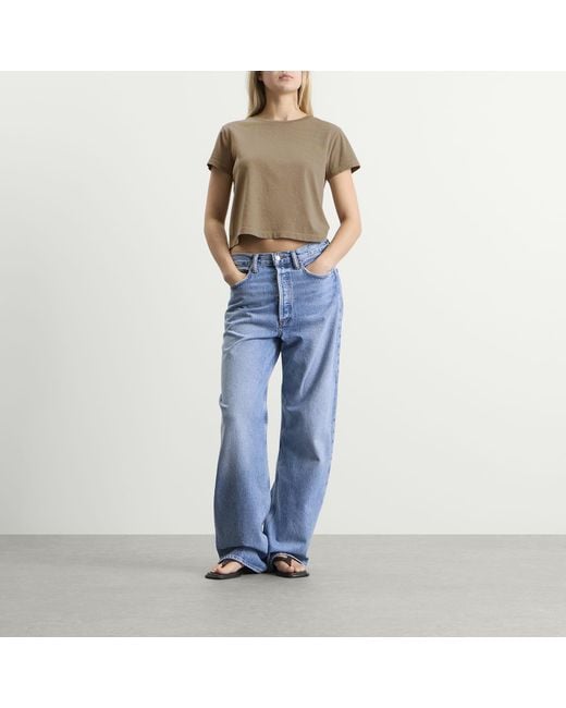 Agolde Brown Adine Shrunken T-Shirt