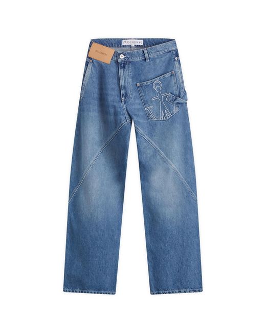 J.W. Anderson Blue Twisted Workwear Jeans