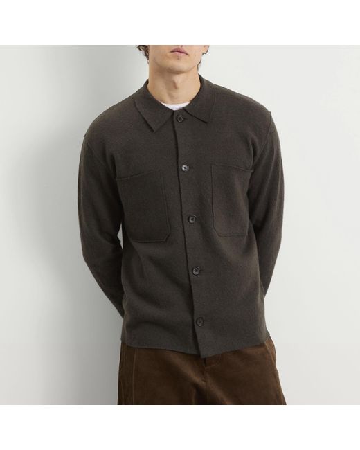 NN07 Black Jonas Boiled Wool Overshirt for men