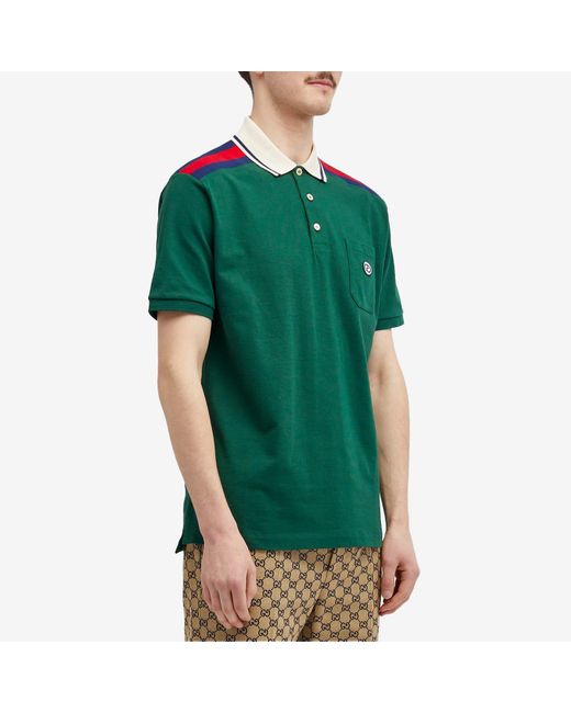 Gucci Green Grg Logo Polo Shirt for men
