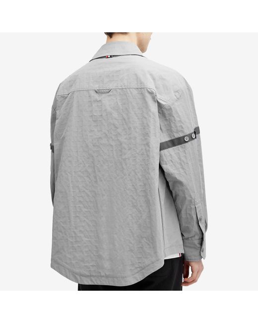 Thom Browne Gray Oversized Tonal Shirt Jacket for men