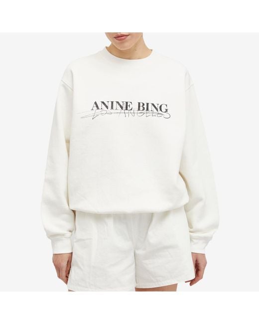 Anine Bing White Ramona Doodle Sweatshirt