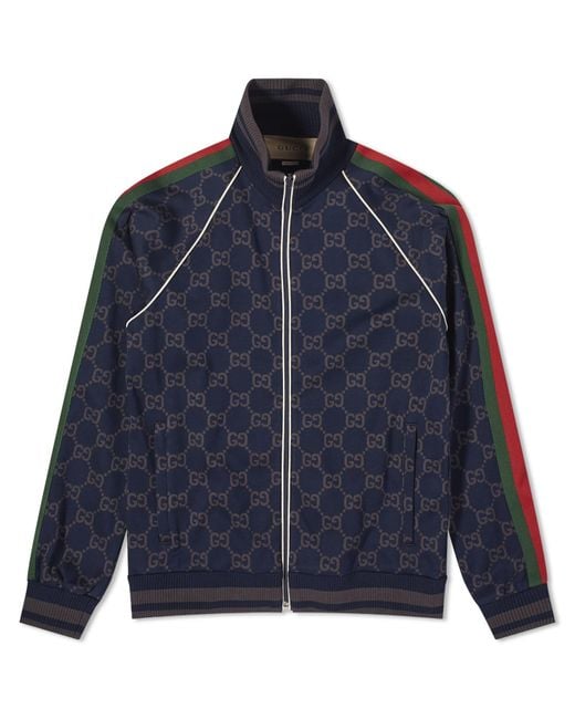 Gucci Blue Gg Jersey Track Jacket for men