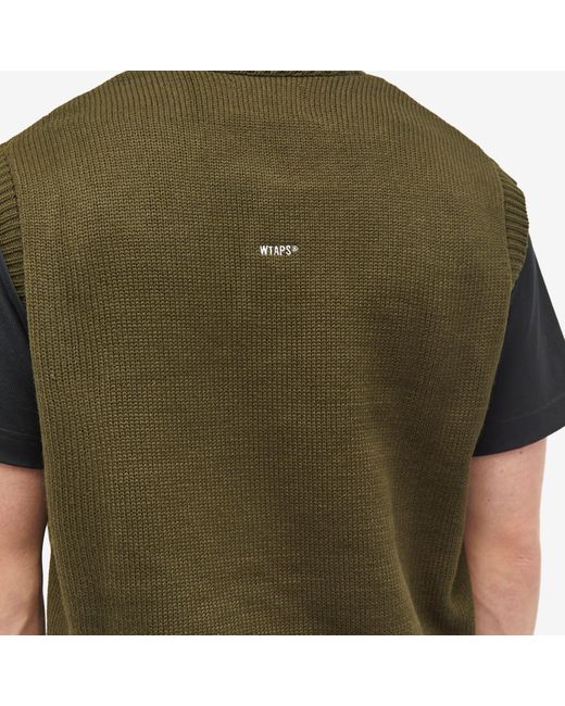 (w)taps Green 01 Knitted Vest for men