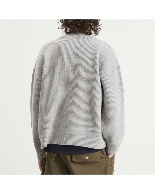 FRIZMWORKS Gray Wool Deck Zip Cardigan for men