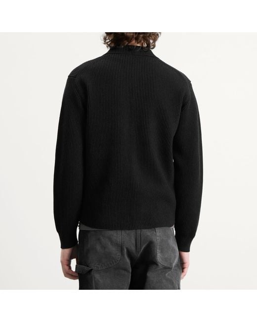 AURALEE Rib Knit Cardigan in Black for Men | Lyst UK
