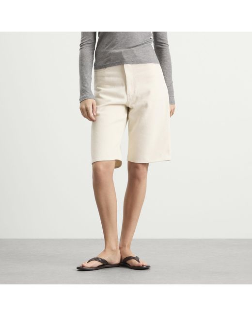 Auralee Natural Denim Wide Shorts