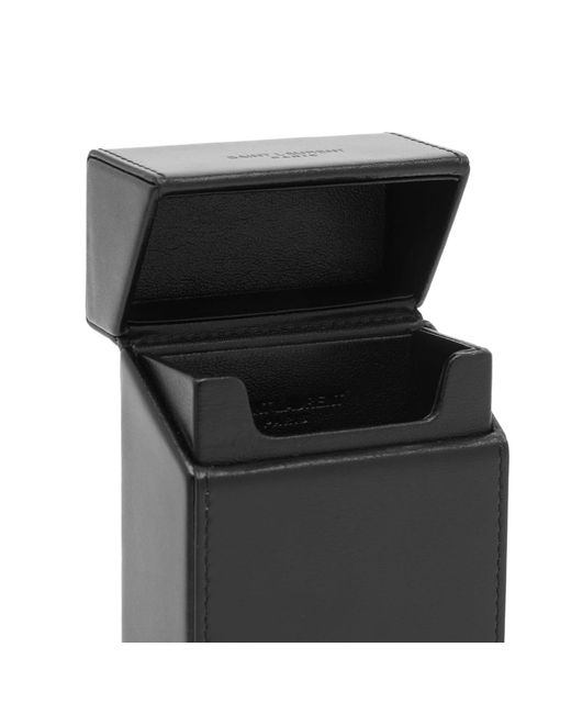 Saint Laurent Black Leather Cigarette Box for men