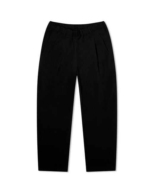 Dime Black Pleated Twill Trousers for men