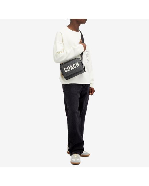 COACH Black Charter Graphic Crossbody Bag for men
