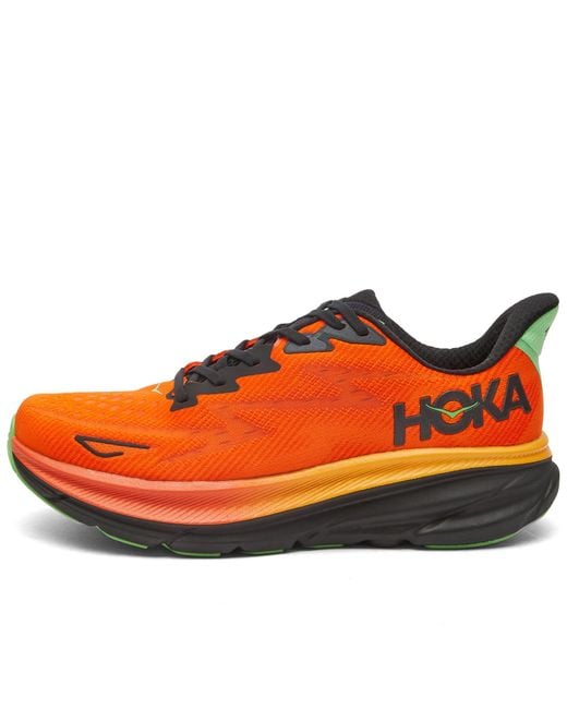 Hoka One One Orange Clifton 9 Sneakers for men
