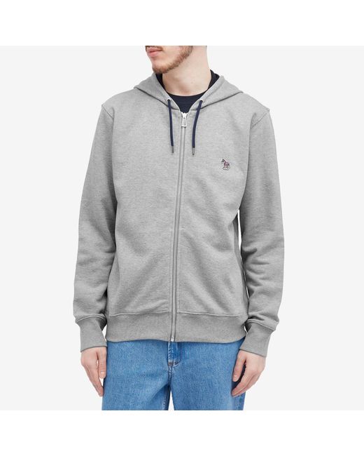 Paul Smith Gray Zebra Zip Hoodie for men