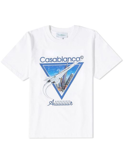 CASABLANCA Blue Aiiiiir T-shirt for men
