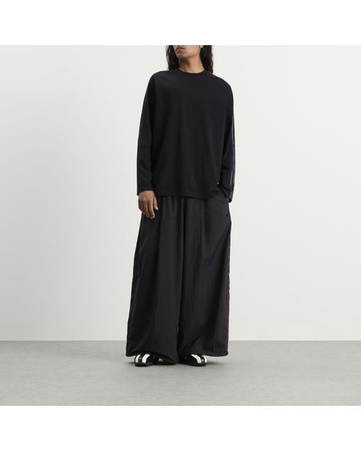 Y-3 Black Oversized Gradient Stripes Long Sleeve T-Shirt for men