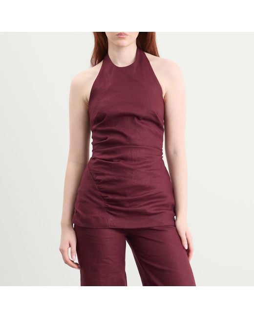 Faithfull The Brand Red Fia Halter Top