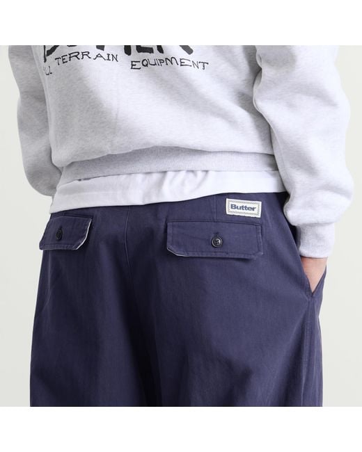 Butter Goods Blue Pleated Trousers for men