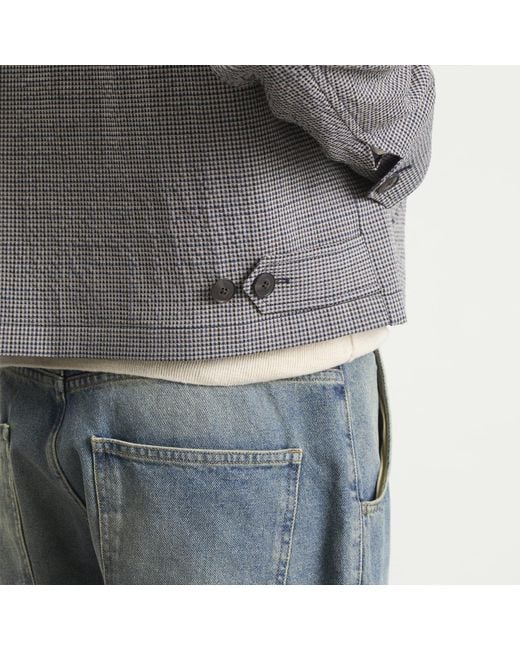 mfpen Gray Check Cropped Mail Jacket for men