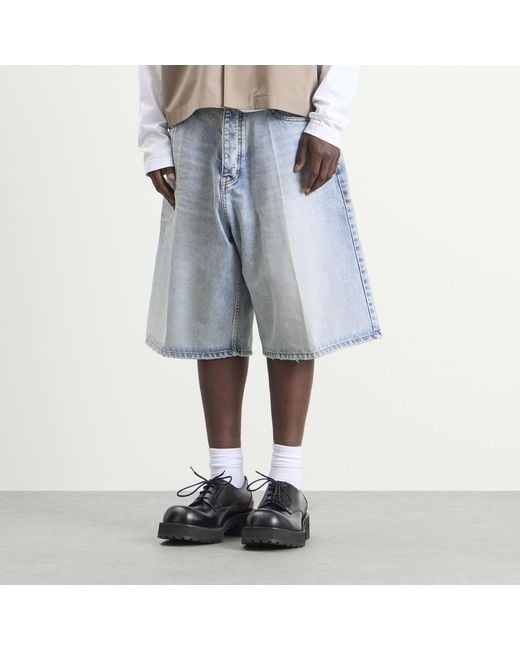 Balenciaga Blue Stay Press Vintage Denim Shorts for men