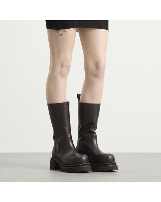 Rick Owens Brown Bogun Calf Boots