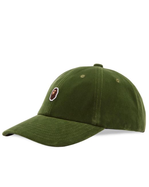 A Bathing Ape Green One Point Panel Cap for men