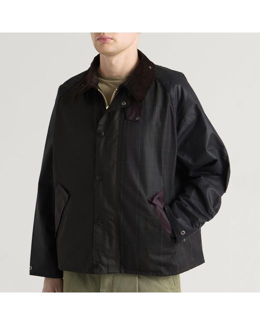 Barbour Black Patchwork Transport Wax Jacket for men