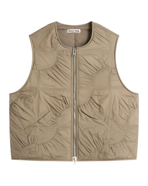 STORY mfg. Natural Pluto Zip Up Padded Vest