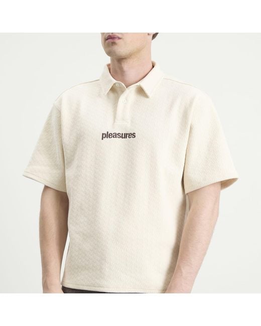 Pleasures White Cable Polo for men