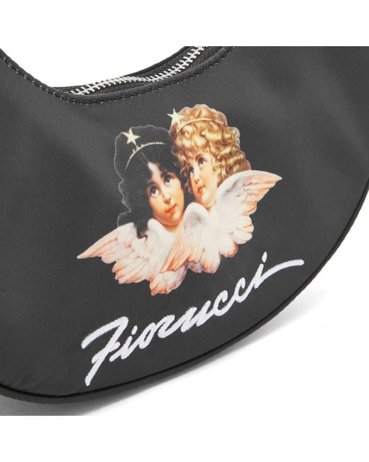 Fiorucci Black Squiggle Angel Shoulder Bag